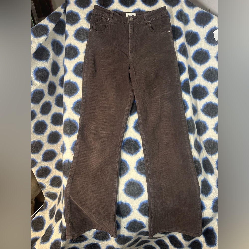 ROLLA'S Dark Brown Corduroy Dusters High Rise Boot Cut Pants